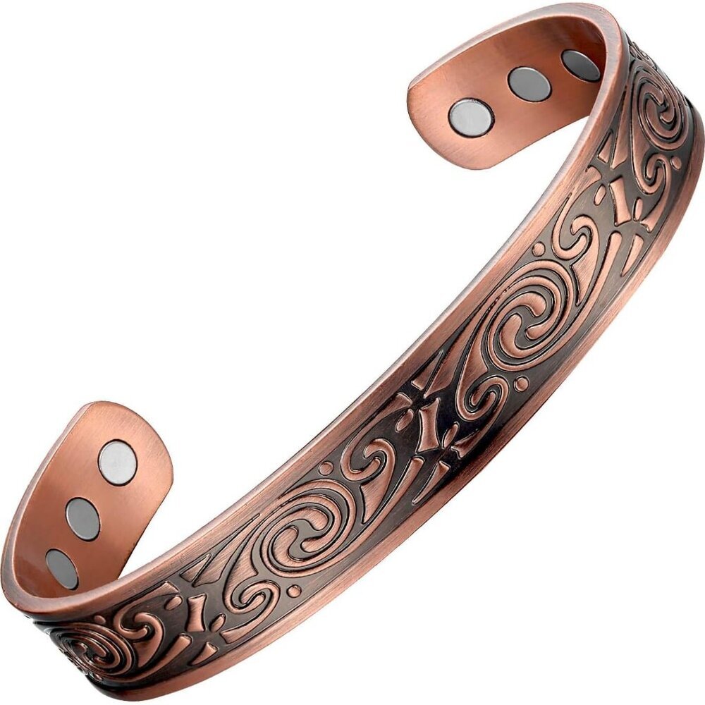 Copper Bracelet for Men 99.9% Copper Magnetic Bracelet Adjustable Bangle Jewelry